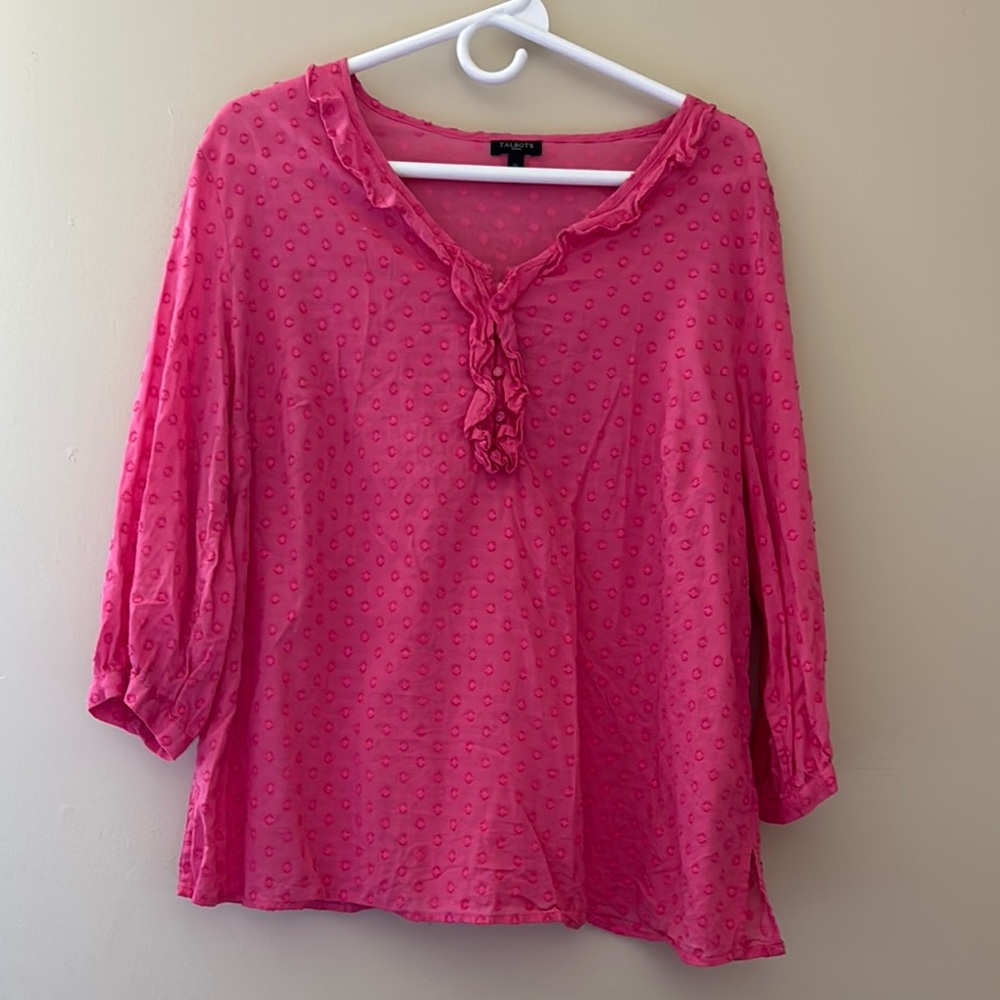 Talbots Pink 3/4 Sleeve top